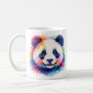 Aquarell Regenbogen Panda Tasse – Wildtier Edition