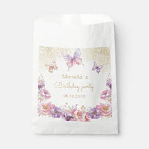 Aquarell Regenbogen Schmetterling Blumen Baby Show Geschenktütchen