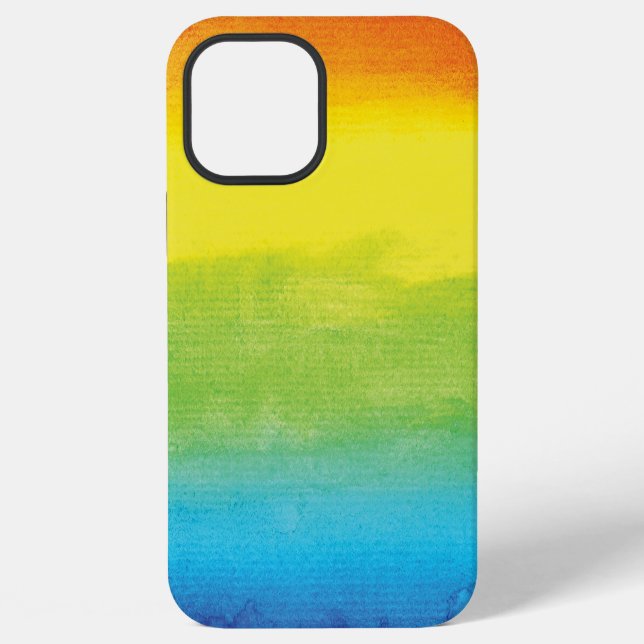 Aquarell-Regenbogen-Stolz Hellig Lebendig iPhone 12 Pro Max Hülle (Rückseite)