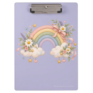 Aquarell-Regenbogengeschenk – Charmante Wolke Klemmbrett