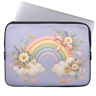 Aquarell-Regenbogengeschenk – Charmante Wolke Laptopschutzhülle