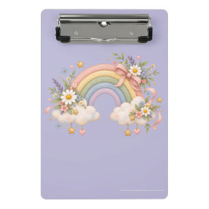 Aquarell-Regenbogengeschenk – Charmante Wolke Mini Klemmbrett