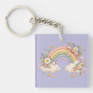 Aquarell-Regenbogengeschenk – Charmante Wolke Schlüsselanhänger