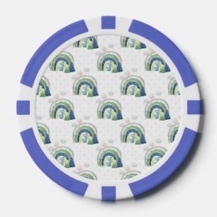 Aquarell-Regenbogenmuster Pokerchips