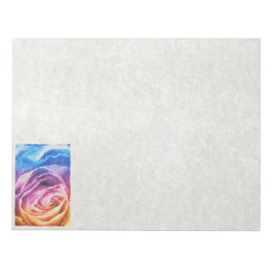 Aquarell-Regenbogenrose Notizblock