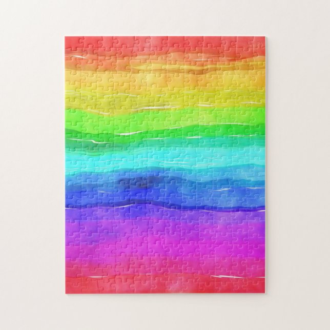 Aquarell-Regenbogenstreifen (Vertikal)