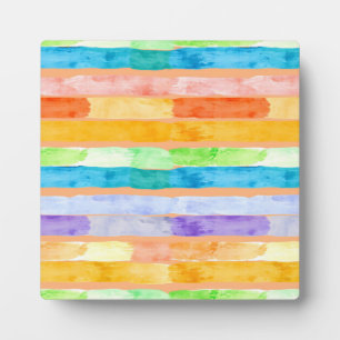 Aquarell-Regenbogenstreifen abstrakt Fotoplatte