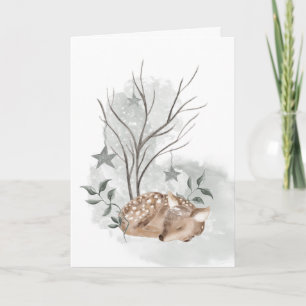 Aquarell Reh Weihnachts- und Neujahrskarte Karte