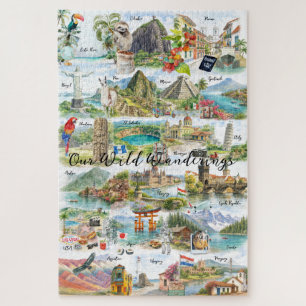 Aquarell Reisefieber Reise Collage