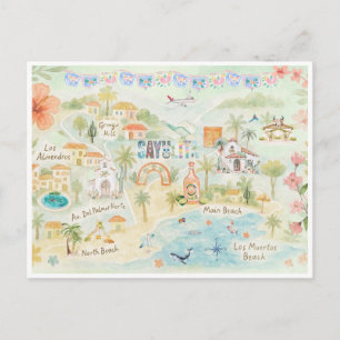 Aquarell-Reisepostkarte   Sayulita Mexiko Postkarte