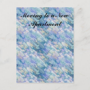Aquarell Retro Blau Apartment Umzug Ankündigungspostkarte