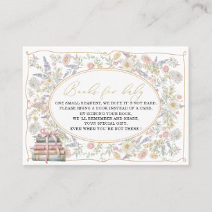 Aquarell Retro-Blumen Schleifenband Baby Shower b Visitenkarte