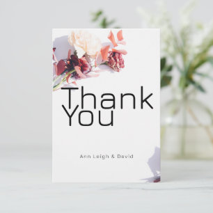 Aquarell Retro Boho Blumen Danke Karte