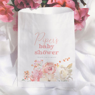 Aquarell Retro Floral Mädchen Baby Shower Danke sc Geschenktütchen