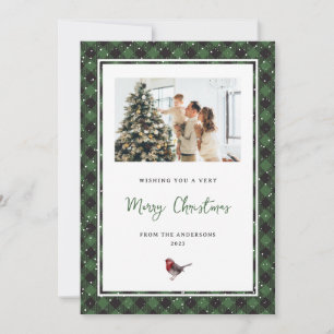 Aquarell Robin Green Kariert Snow Foto Weihnachten