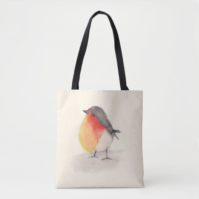 Aquarell Robin Tasche (Vorderseite)