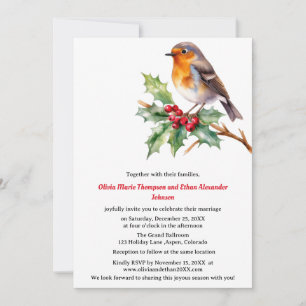 Aquarell Robin Weihnachten Einladung