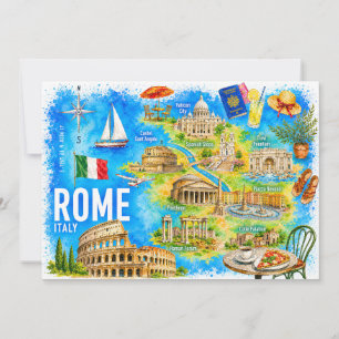 Aquarell Rom Italien Kolosseum Wahrzeichen Einladung