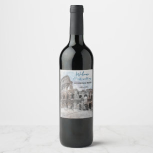Aquarell Rom Italien Wein Etikett – Elegant Maßges