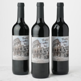 Aquarell Rom Italien Wein Etikett – Elegant Maßges