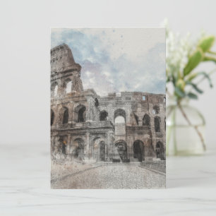 Aquarell Rom Kolosseum – Elegante Italien Reise Einladung