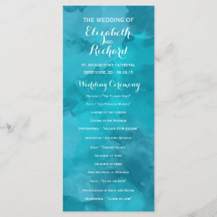 Aquarell-Romance Hochzeits-Programme Programm