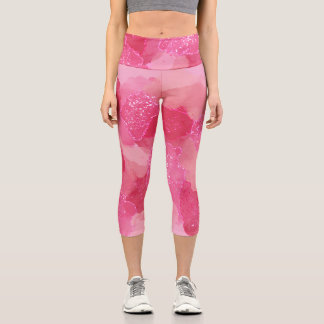 Aquarell-Rosa abstrakt romantisch Capri Leggings