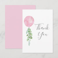 Aquarell Rosa Ballon Eukalyptus Grüne