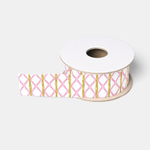 Aquarell Rosa Bambus Ripsband
