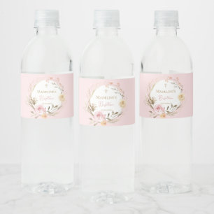 Aquarell rosa beigefarbene Blumen Taufe