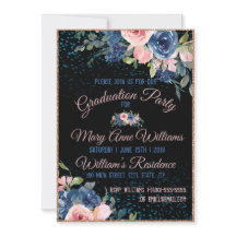 Aquarell Rosa Blau Elegante Abschluss