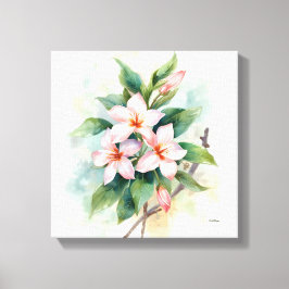 Aquarell-Rosa-Blumen-Botanik-Leinwanddruck Leinwanddruck