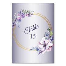 Aquarell-Rosa-Blumen-Geometrisch-Golden-Violett