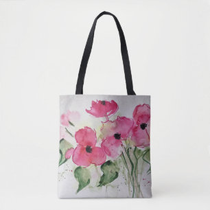 Aquarell-Rosa-Blumen Tasche