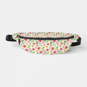 Aquarell-Rosa-Blumenmuster Bauchtasche