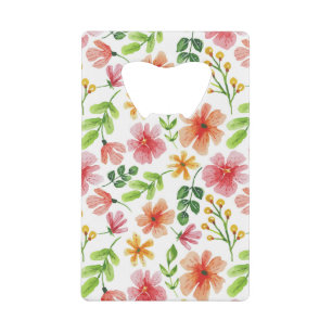 Aquarell-Rosa-Blumenmuster Geldbeutel Flaschenöffner