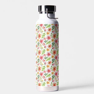 Aquarell-Rosa-Blumenmuster Trinkflasche
