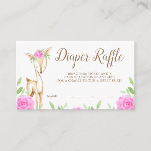 Aquarell-rosa Blumenrotwild-Windelraffle-Karte Begleitkarte