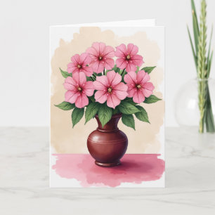 Aquarell-Rosa-Blüten-Karte Karte