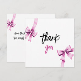 Aquarell Rosa Bows Coquette Sweet 16 Birthday Dankeskarte