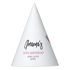 Aquarell Rosa Bows Coquette Sweet 16 Birthday Partyhütchen
