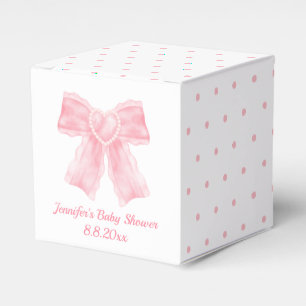 Aquarell Rosa Bugmädchen Babydusche Polka Punkte Geschenkschachtel