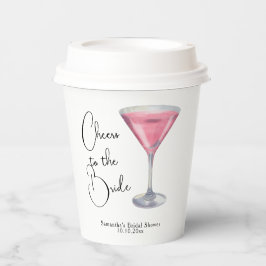 Aquarell-Rosa-Cocktail-Brautparty Pappbecher
