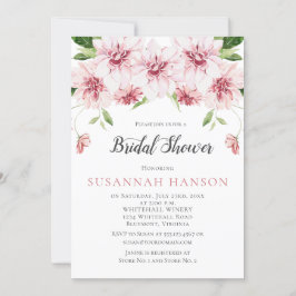 Aquarell Rosa Dahlias Bridal Dusche Einladung