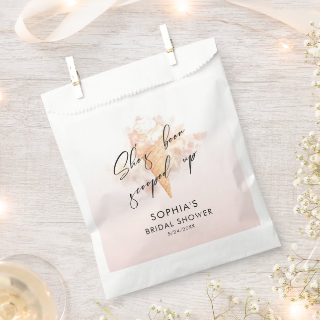 Aquarell Rosa Eiscreme Brautparty Geschenktütchen (Ausgeschnitten)