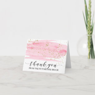 Aquarell Rosa Erröten & Gold Zukünftige Mrs Danke