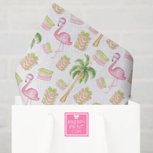 Aquarell-Rosa-Flamingo-Strand-Weihnachten Seidenpapier