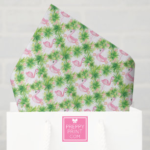 Aquarell-Rosa Flamingos & Girlande Weihnachten Seidenpapier