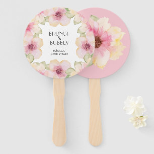 Aquarell-Rosa-Floral-Braut-Shower Fächer