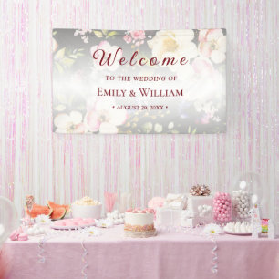 Aquarell Rosa Gelbe Rosen, schwarz verschwommen, H Banner